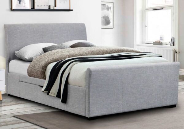 capri light grey storage bed