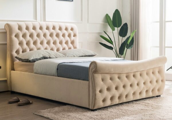lucinda cream ottoman bed